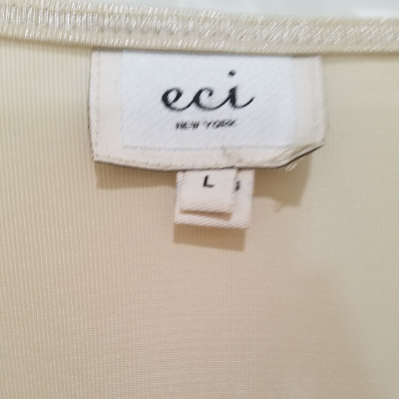 Shiny Champagne Colored Rhinestone Blouse by eci - Picture 2 of 7